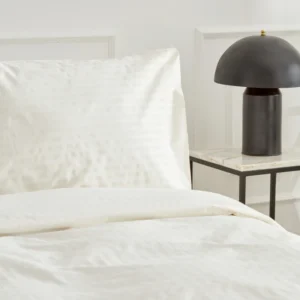 Karaca Home Josef satijnen tweepersoons dekbedovertrekset | Ecru