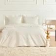 Karaca Home Talia tweepersoons dekbedovertrek | Geborduurd | Wit