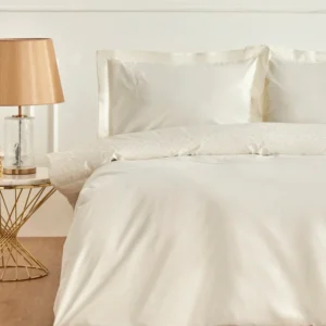 Karaca Home Talia tweepersoons dekbedovertrek | Geborduurd | Wit