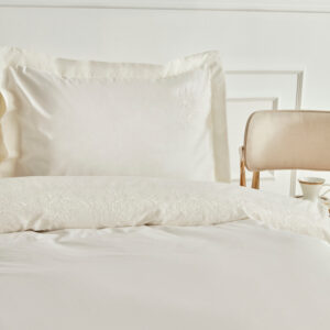 Karaca Home Talia tweepersoons dekbedovertrek | Geborduurd | Wit