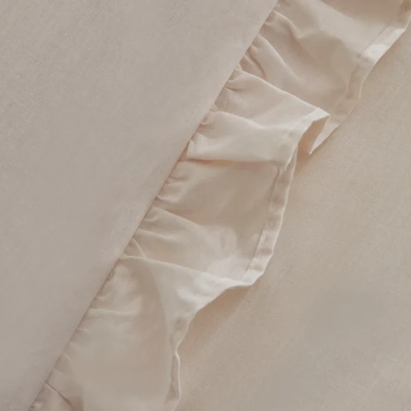 Karaca Home Pure Ruffle king size dekbedovertrekset | Ecru