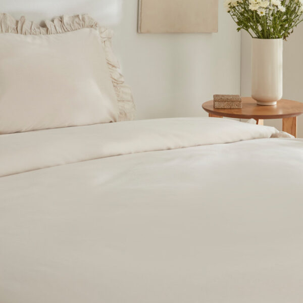 Karaca Home Pure Ruffle king size dekbedovertrekset | Ecru