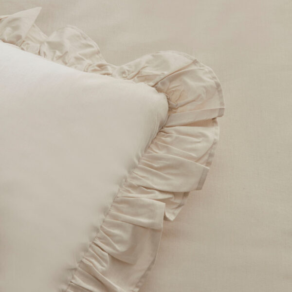 Karaca Home Pure Ruffle king size dekbedovertrekset | Ecru