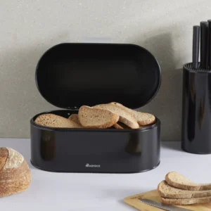 Karaca Dustin metalen broodtrommel | Zwart