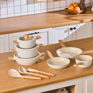 Karaca Swiss Crystal Almond Cream | 12-delige pannenset