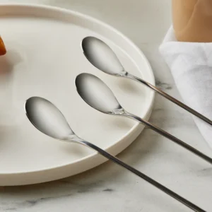 Karaca Boreas rvs latte lepels | 4 stuks | Zilver