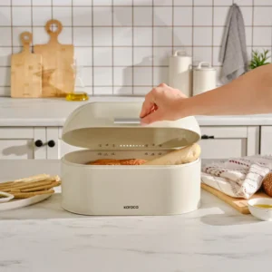 Karaca Dustin metalen broodtrommel | Creme