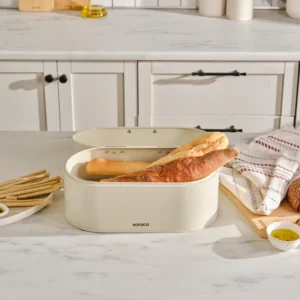 Karaca Dustin metalen broodtrommel | Creme