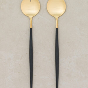 Saladebestek goud-zwart | 26 cm | 2-delig