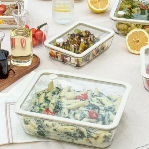 Vershoudbak rechthoekig | 2650 ml | Beige-transparant