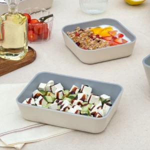 Vershoudbak rechthoekig | 820 ml | Keramische coating | Beige