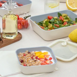 Vershoudbak rechthoekig | 820 ml | Keramische coating | Beige