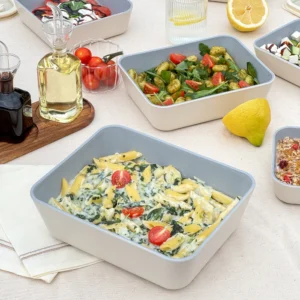 Vershoudbak rechthoekig | 2650 ml | Keramische coating | Beige