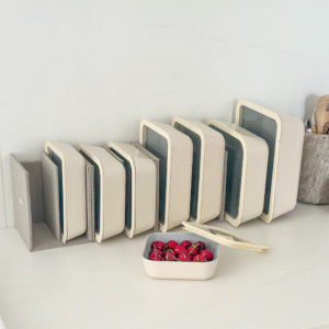 Vershoudbakjes set vierkant | 3-delig | Beige