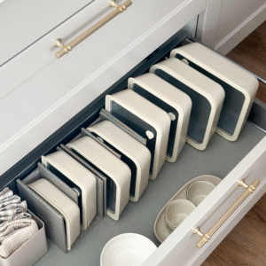 Vershoudbakjes set vierkant | 3-delig | Beige