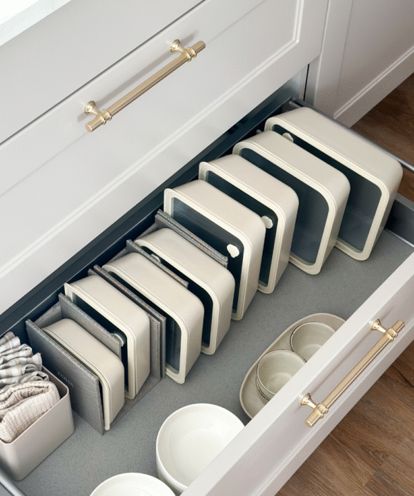Vershoudbakjes voordeelset | 12-delig | Incl. houders | Beige