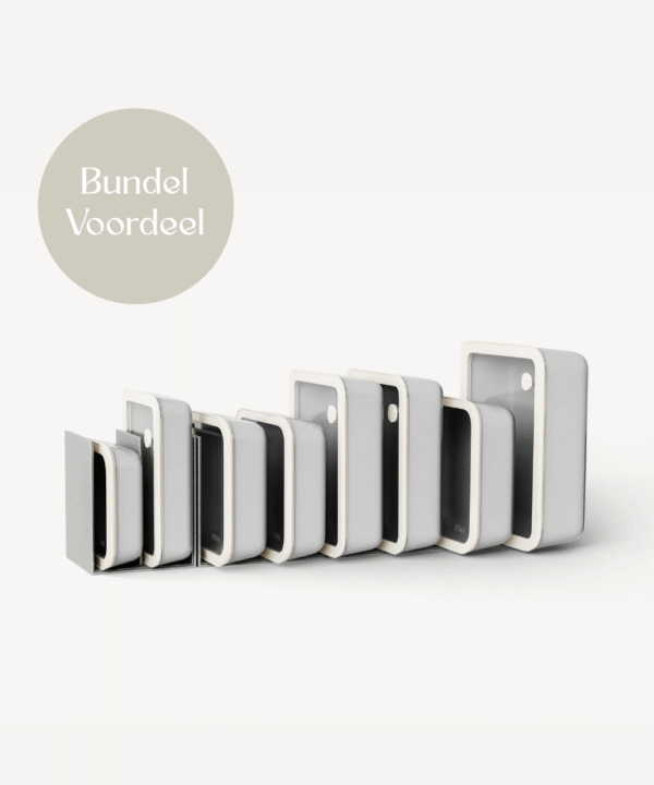 Vershoudbakjes voordeelset | 12-delig | Incl. houders | Beige