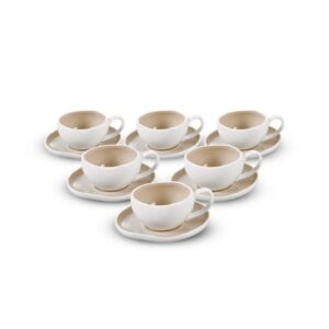 Bricard Barles espressokopjes beige-wit | 12-delige set | 125 ml