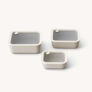 Vershoudbakjes set vierkant | 3-delig | Beige