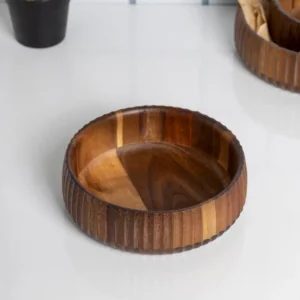 Curve acaciahouten kom | 19 cm