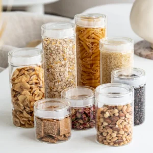 Misu glazen voorraadpot rond | 2 stuks | 1200 ml