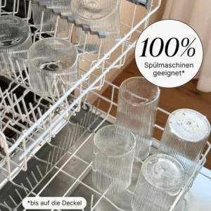 Stripe voorraadpotten met acaciadeksel bundel | 16-delig