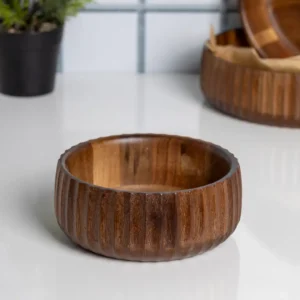 Curve acaciahouten kom | 15 cm