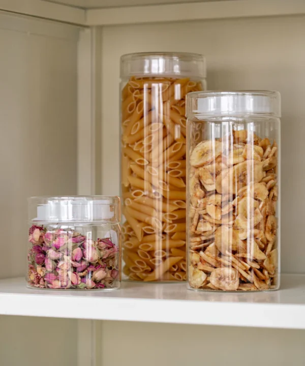 Misu glazen voorraadpot rond | 2 stuks | 1500 ml