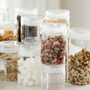 Misu glazen voorraadpot rond | 2 stuks | 1200 ml