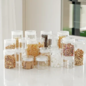 Misu glazen voorraadpot rond | 2 stuks | 1200 ml