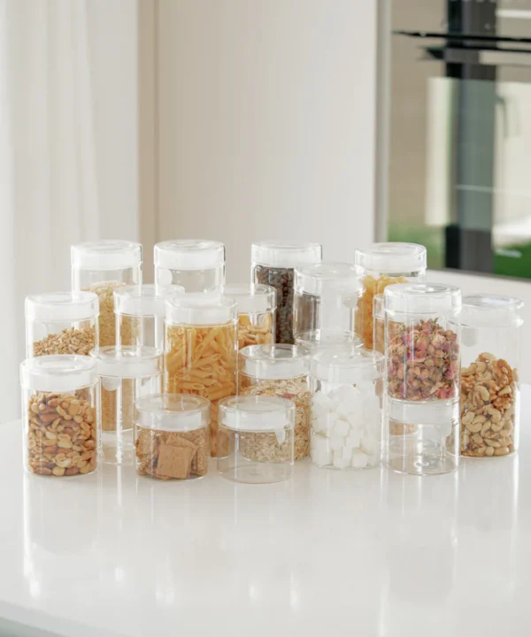 Misu glazen voorraadpot rond | 2 stuks | 1500 ml