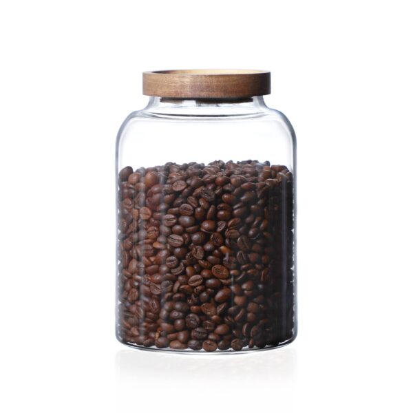 Voorraadpot met acacia houten deksel | 2000 ml