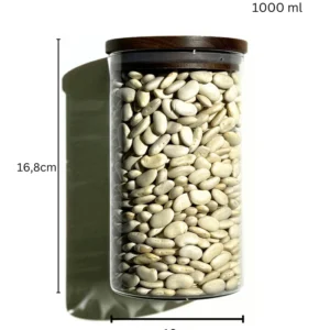 Voorraadpot classic met acaciahouten deksel | 2 stuks | 1000 ml