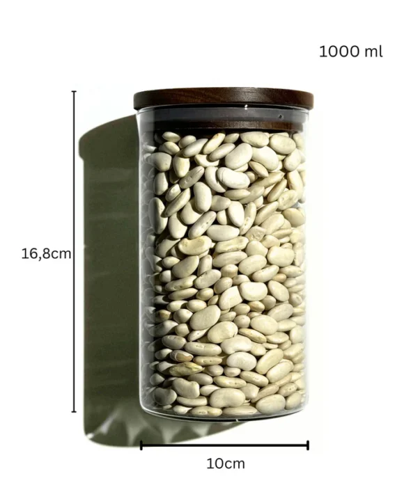 Voorraadpot classic met acaciahouten deksel | 2 stuks | 1000 ml