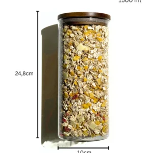 Voorraadpot classic met acaciahouten deksel | 2 stuks | 1500 ml