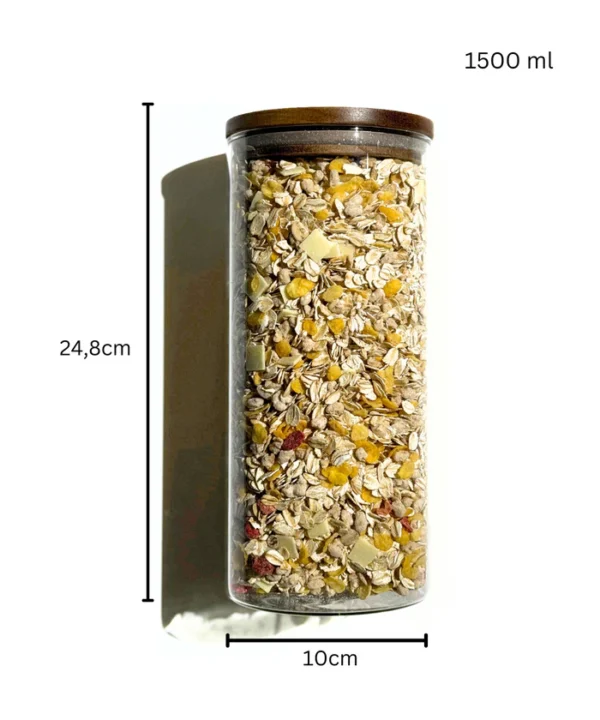 Voorraadpot classic met acaciahouten deksel | 2 stuks | 1500 ml