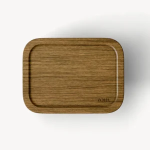 Glazen vershoudbakje met acaciahouten deksel rechthoekig | 1520 ml