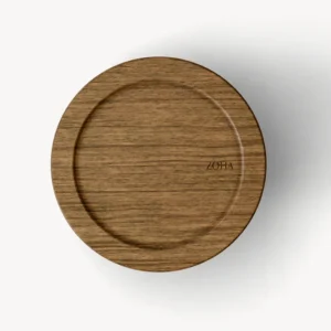 Glazen vershoudbakje met acaciahouten deksel rond | 1300 ml