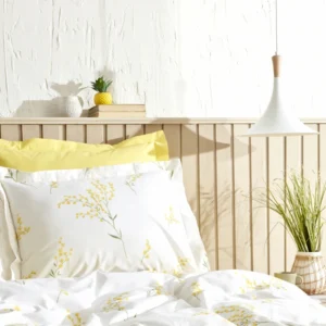 Karaca Home Loretta katoenen tweepersoons dekbedovertrekset | Geel