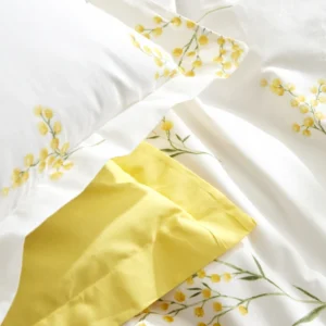 Karaca Home Loretta katoenen tweepersoons dekbedovertrekset | Geel