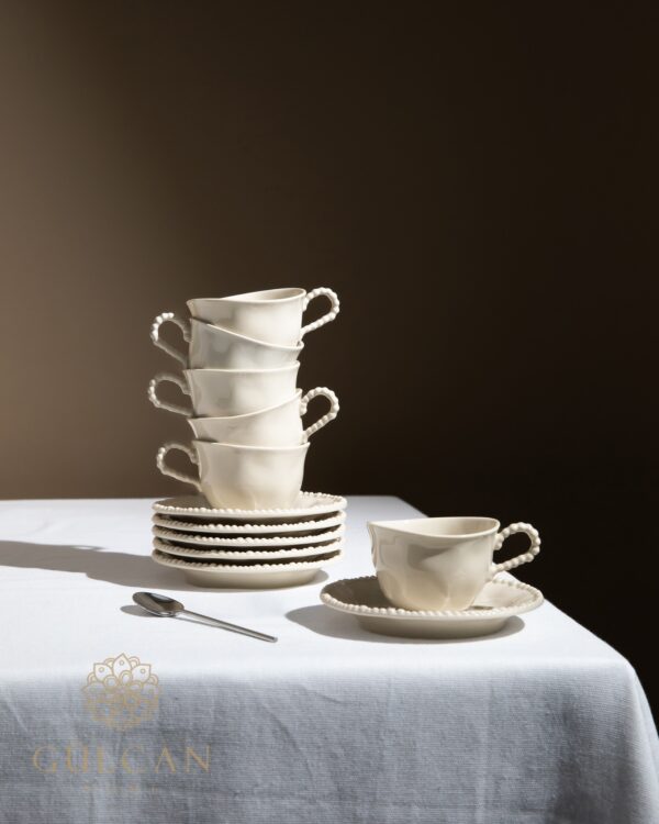 Piraye espressokopjes set voor 6 personen | Beige | 75 ml