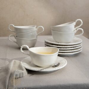 Piraye koffiekopjes set voor 6 personen | Wit | 175 ml