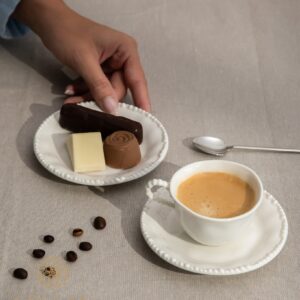 Piraye espressokopjes set voor 6 personen | Wit |  75 ml