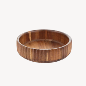 Curve acaciahouten kom | 19 cm