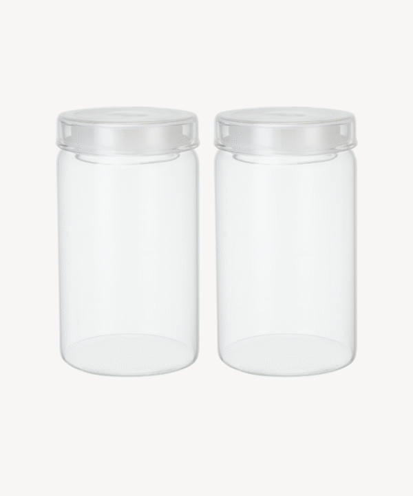 Misu glazen voorraadpot rond | 2 stuks | 1200 ml