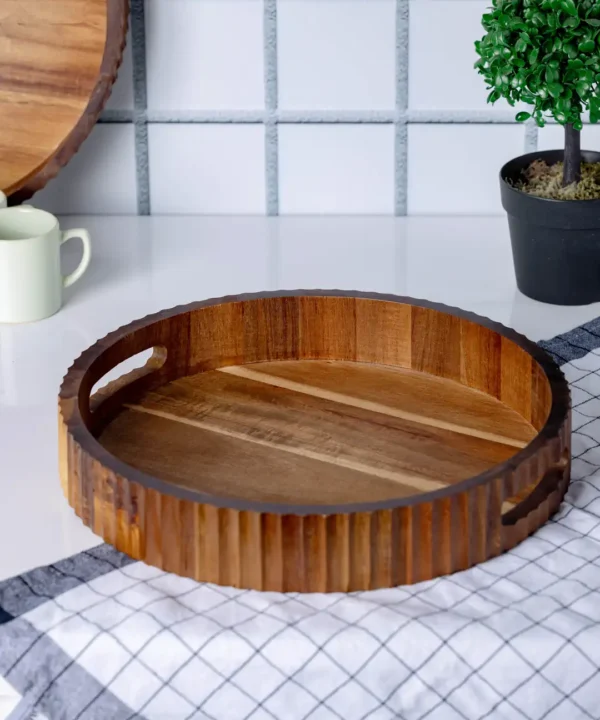 Curve acacia houten dienblad | 30 cm