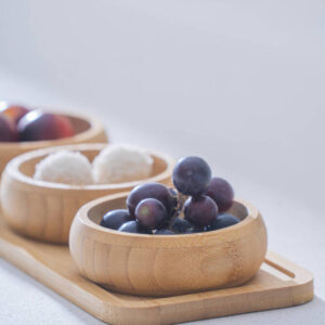 Bamboe dienblad met 3 schaaltjes | Rond