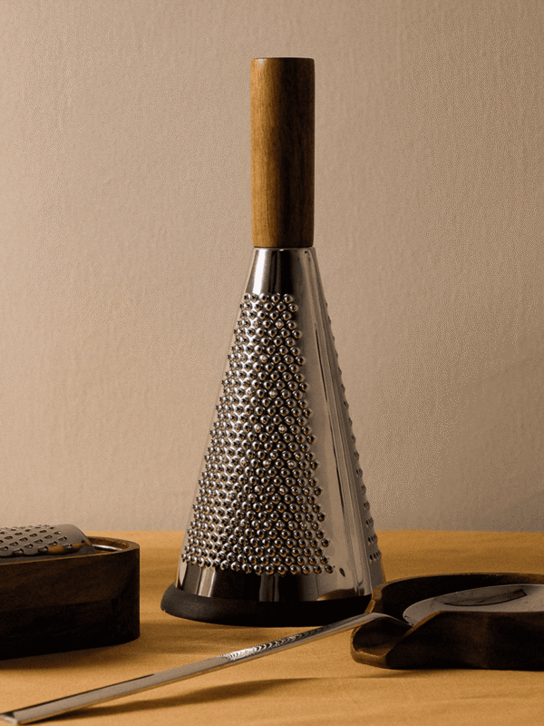 Gourmet rasp met acaciahouten handgreep rvs