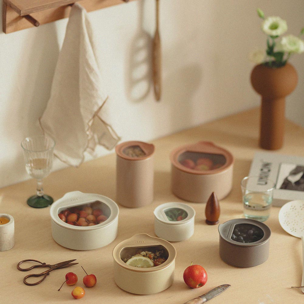 Neoflam FIKA One keramische bewaardozen set | 6-delig | Stone white