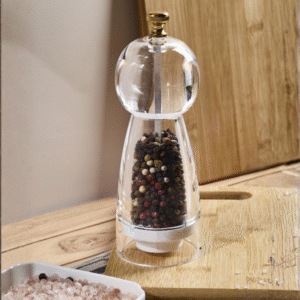 Luno Crystal – Transparante peper-/zoutmolen van acryl | 17 cm
